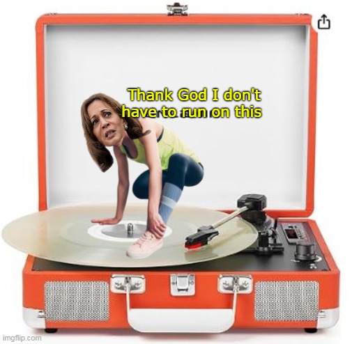 Fully sanctioned card carrying DEI | Thank God I don't have to run on this | image tagged in harris running on record meme | made w/ Imgflip meme maker