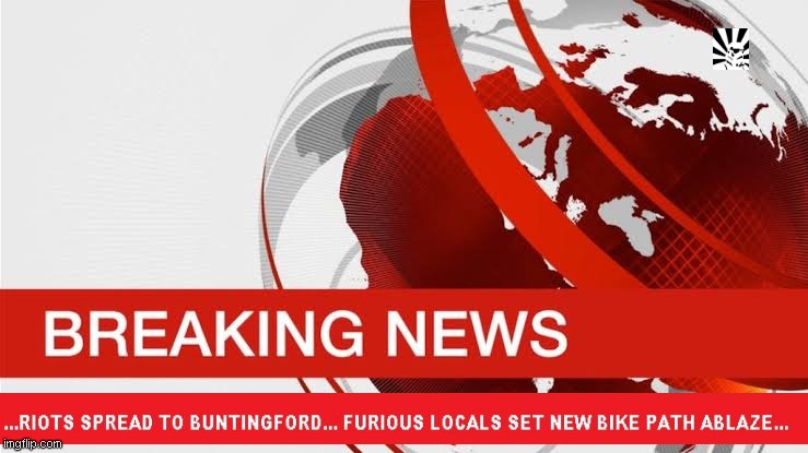 BUNTINGFORD RIOTS | image tagged in bbc breaking news | made w/ Imgflip meme maker