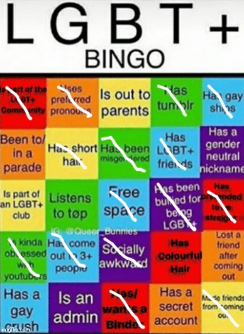 LGBTQ bingo | image tagged in lgbtq bingo | made w/ Imgflip meme maker