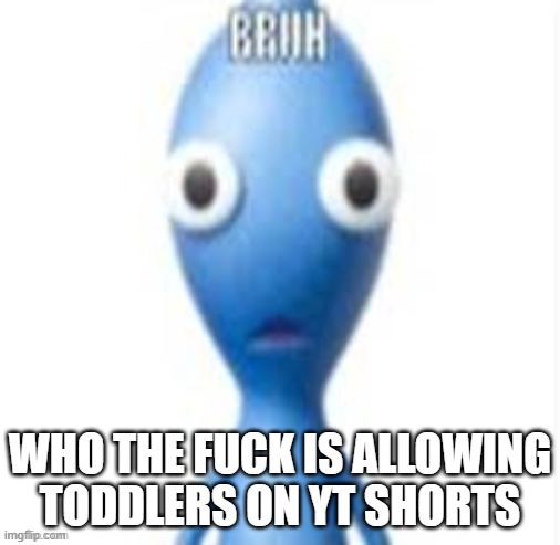 BRUH | WHO THE FUCK IS ALLOWING TODDLERS ON YT SHORTS | image tagged in bruh | made w/ Imgflip meme maker