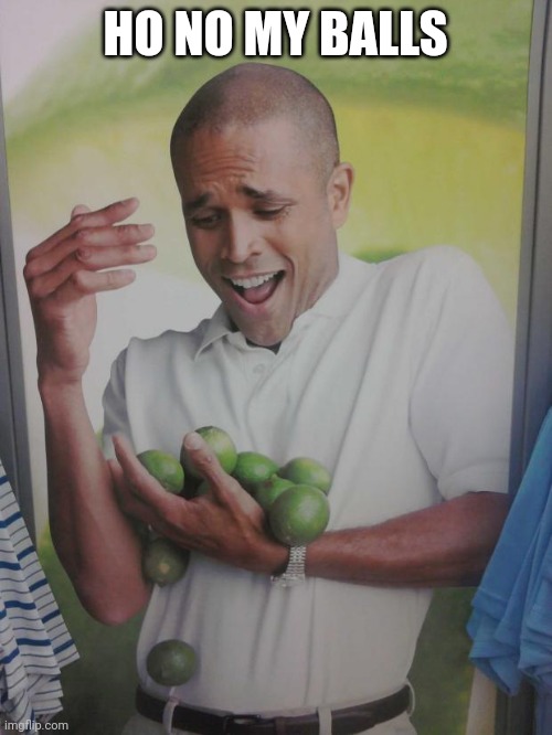 Why Can't I Hold All These Limes | HO NO MY BALLS | image tagged in memes,why can't i hold all these limes | made w/ Imgflip meme maker