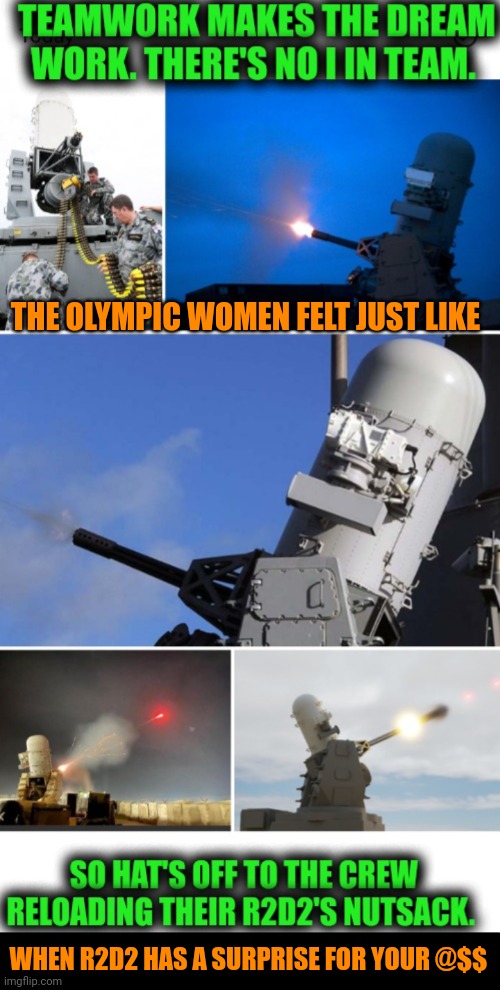 Funny | THE OLYMPIC WOMEN FELT JUST LIKE; WHEN R2D2 HAS A SURPRISE FOR YOUR @$$ | image tagged in political meme,olympics,women,transgender,r2d2,military | made w/ Imgflip meme maker