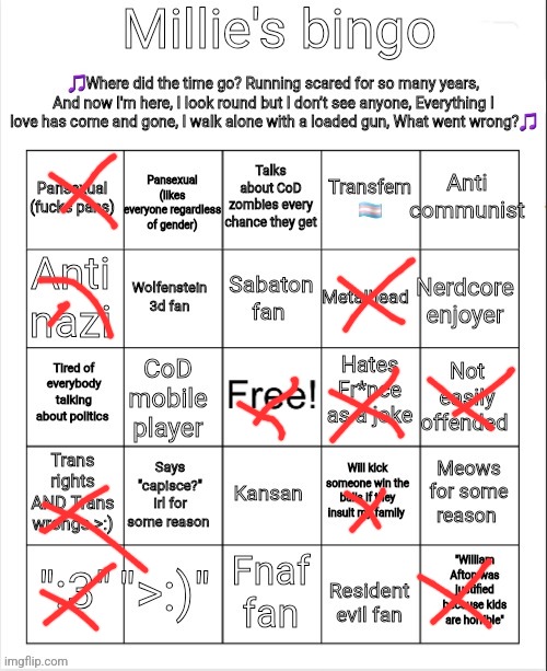 No bingo | image tagged in millie's bingo | made w/ Imgflip meme maker