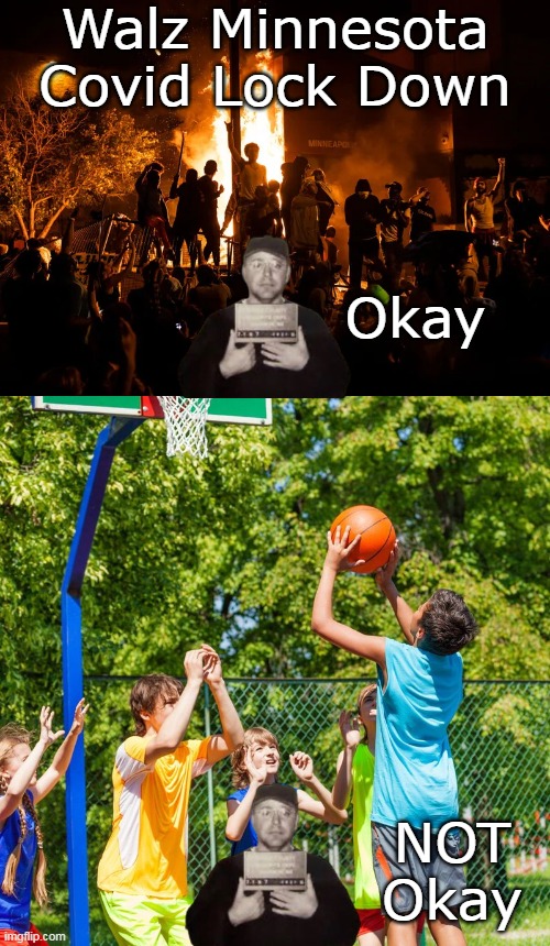 ♫ Just another (drunky) Brick in the Walz ♫  (oh, and narc on your neighbor TOO) | Walz Minnesota Covid Lock Down; Okay; NOT Okay | image tagged in walz mugshot covid lock down meme | made w/ Imgflip meme maker