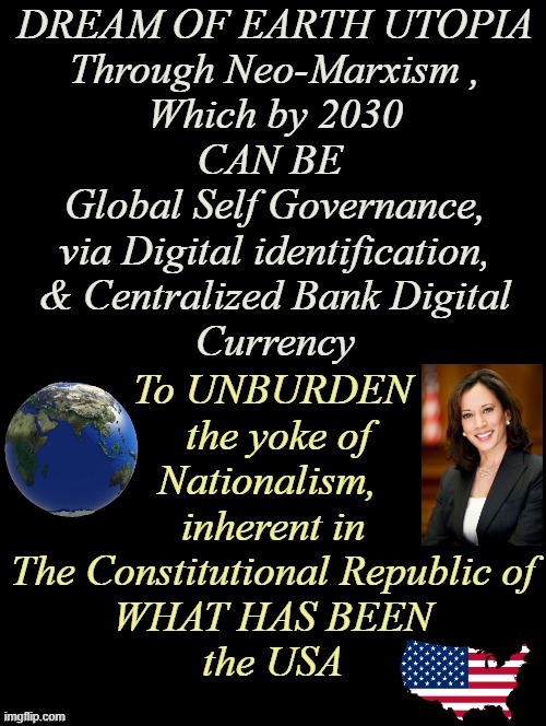 PERSONAL PROPERTY, & The Bill of Rights are a BURDEN to the Global Parting Gift Scheme of Dr.Henry Kissinger | DREAM OF EARTH UTOPIA
Through Neo-Marxism ,
Which by 2030
CAN BE 
Global Self Governance,
via Digital identification,
& Centralized Bank Digital
Currency; To UNBURDEN
 the yoke of
Nationalism, 
inherent in
The Constitutional Republic of
WHAT HAS BEEN
the USA | image tagged in kamala harris,globalism,bill of rights,hippity hoppity you're now my property,marxism,democratic socialism | made w/ Imgflip meme maker