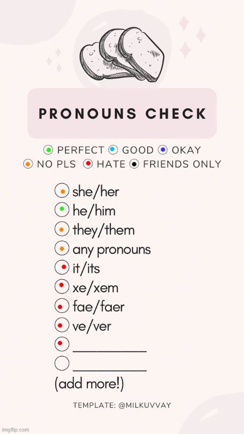 pronoun check | image tagged in pronoun check | made w/ Imgflip meme maker