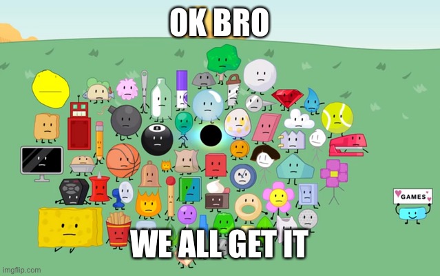 bfdi | OK BRO WE ALL GET IT | image tagged in bfdi | made w/ Imgflip meme maker