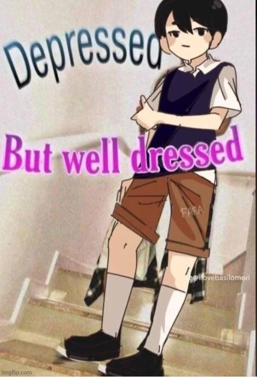 i got someone doing a kel x yuji fanfic but when it was nearly done the mobile died | image tagged in depressed but well dressed,les miserables | made w/ Imgflip meme maker