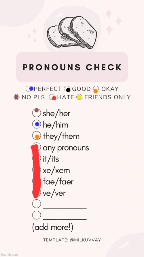 You know the drill | image tagged in pronoun check | made w/ Imgflip meme maker