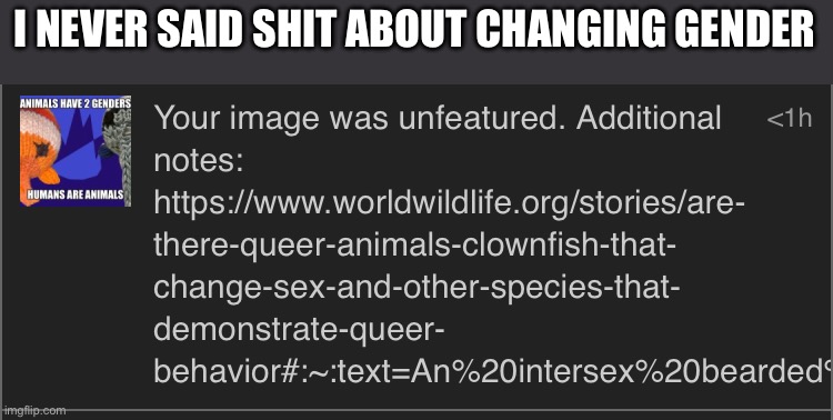 I NEVER SAID SHIT ABOUT CHANGING GENDER | made w/ Imgflip meme maker