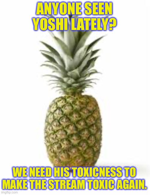 Sethamphetamine announcement temp | ANYONE SEEN YOSHI LATELY? WE NEED HIS TOXICNESS TO MAKE THE STREAM TOXIC AGAIN. | image tagged in sethamphetamine announcement temp | made w/ Imgflip meme maker