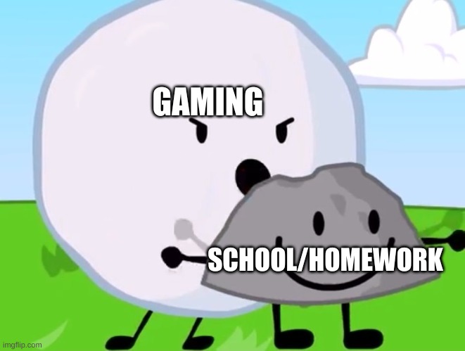 Students Be Like: | GAMING; SCHOOL/HOMEWORK | image tagged in he doesn't even have arms,school,homework,gaming | made w/ Imgflip meme maker