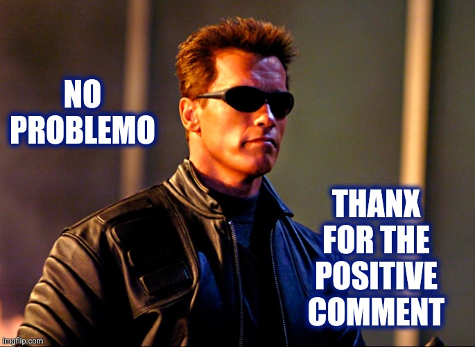 No Problemo! | NO PROBLEMO THANX FOR THE POSITIVE COMMENT | image tagged in no problemo | made w/ Imgflip meme maker