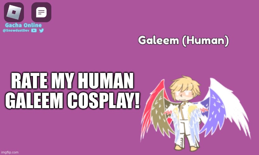 RATE MY HUMAN GALEEM COSPLAY! | image tagged in super smash bros,roblox | made w/ Imgflip meme maker