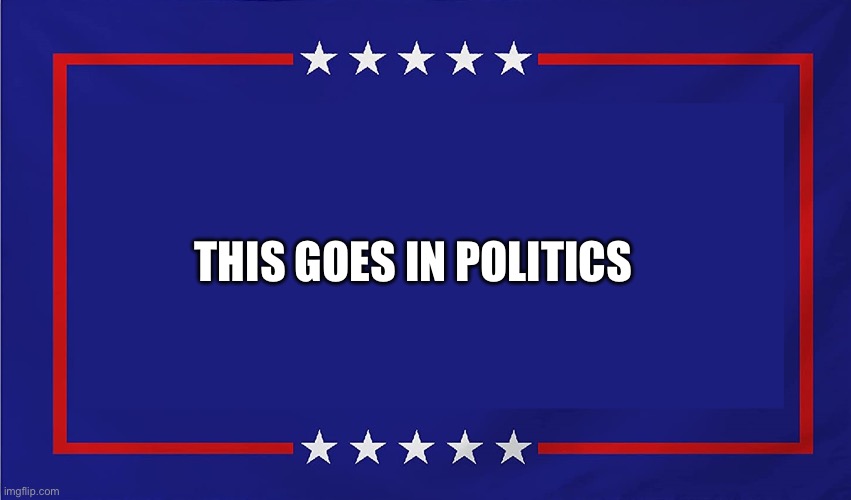 POLITICAL SIGN | THIS GOES IN POLITICS | image tagged in political sign | made w/ Imgflip meme maker