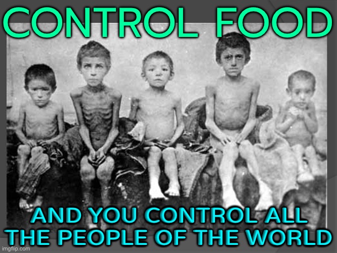 Control The Food And You Control The People | CONTROL FOOD; AND YOU CONTROL ALL THE PEOPLE OF THE WORLD | image tagged in holodomor,food memes,food,communism,ukraine,ukrainian lives matter | made w/ Imgflip meme maker