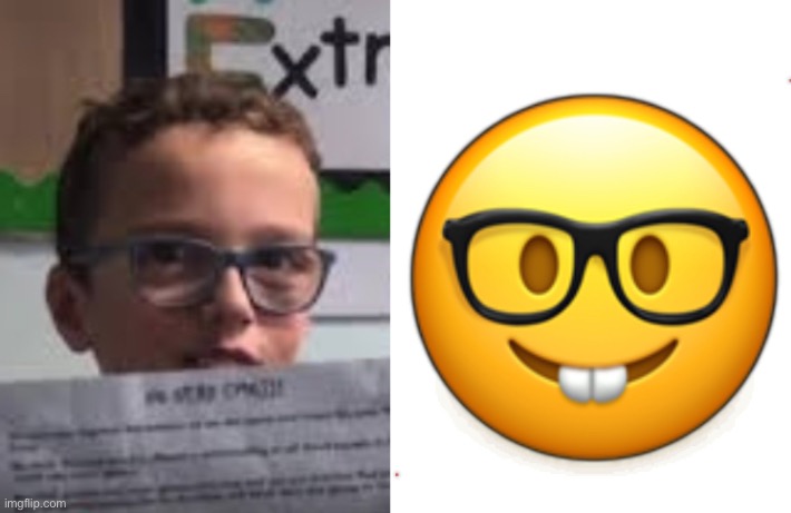Nerd kid emoji comparison | image tagged in nerd kid emoji comparison | made w/ Imgflip meme maker