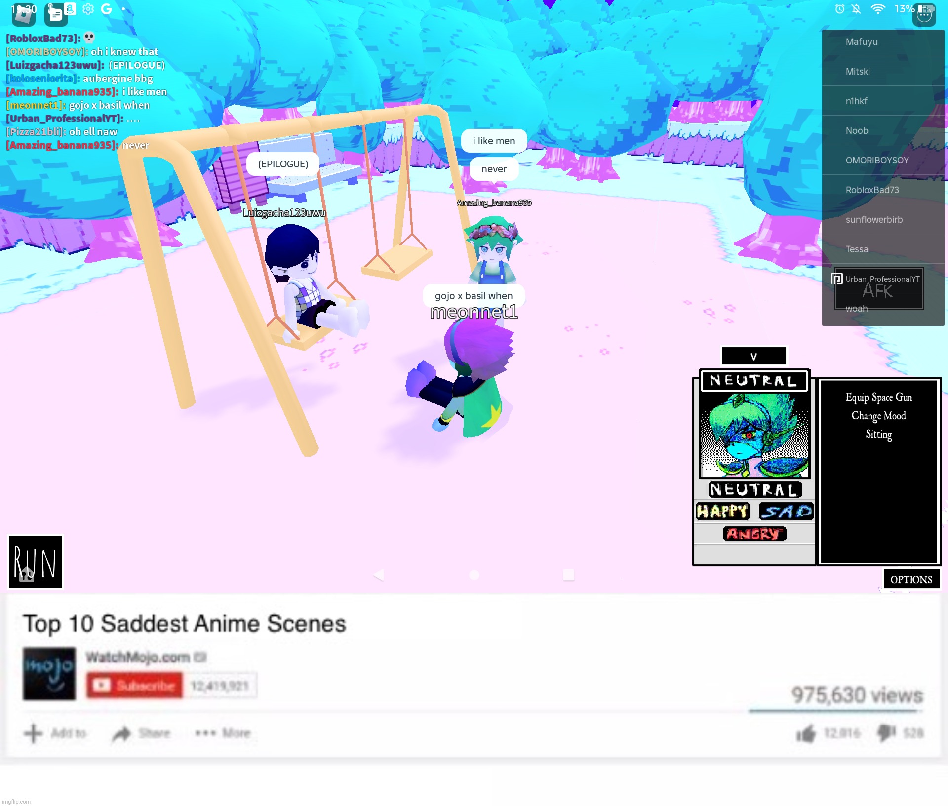 he said "i like men" then said no gojo x basil 'fic :( | image tagged in saddest anime scenes | made w/ Imgflip meme maker