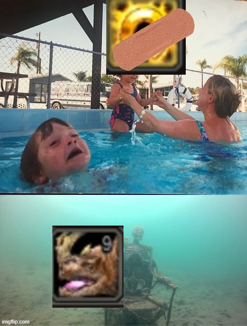 Mother Ignoring Kid Drowning In A Pool | image tagged in mother ignoring kid drowning in a pool | made w/ Imgflip meme maker