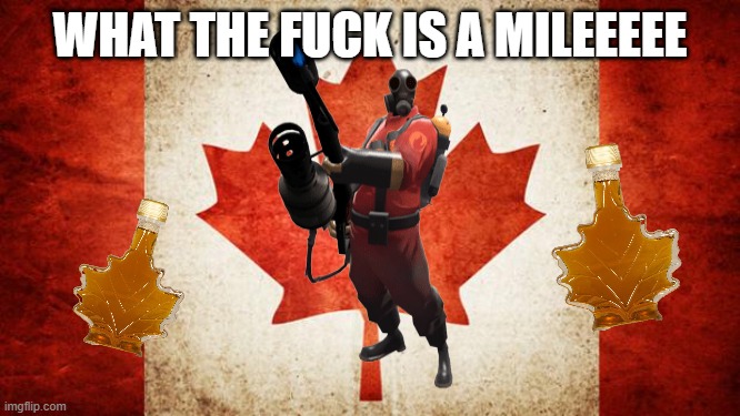 Canada | WHAT THE FUCK IS A MILEEEEE | image tagged in canada | made w/ Imgflip meme maker