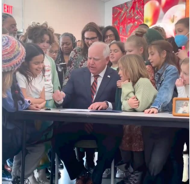 Tim Walz with Kids Blank Meme Template