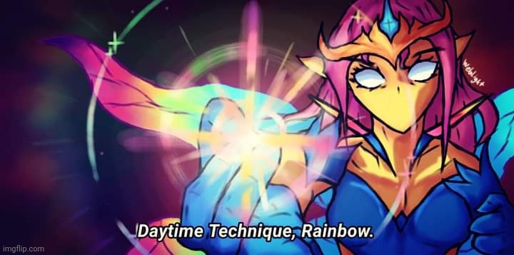 Daytime Technique, Rainbow | image tagged in daytime technique rainbow | made w/ Imgflip meme maker