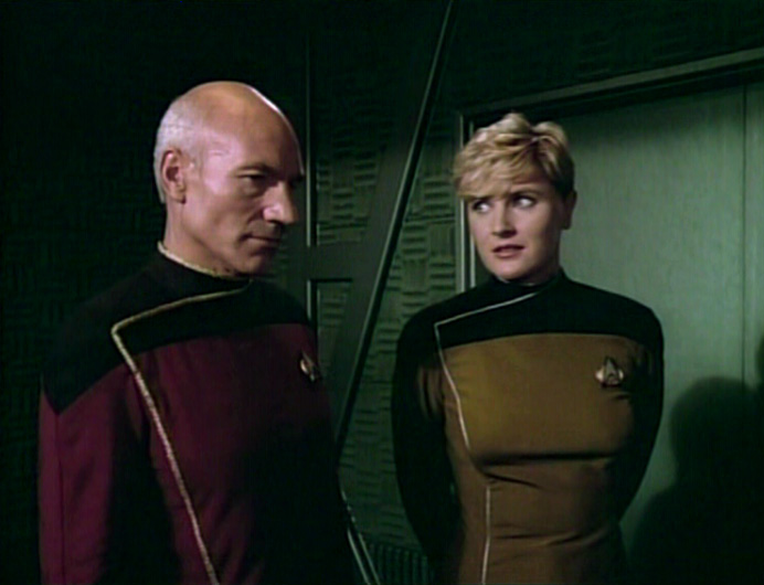 Tasha Yar With Captain Picard Blank Meme Template