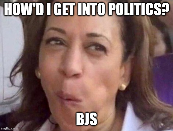 Kamala Harris reveals the truth behind Kumala | HOW'D I GET INTO POLITICS? BJS | image tagged in kamala harris,kumala harris,democrats,liberals | made w/ Imgflip meme maker