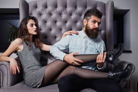 man admires womans leg Blank Meme Template