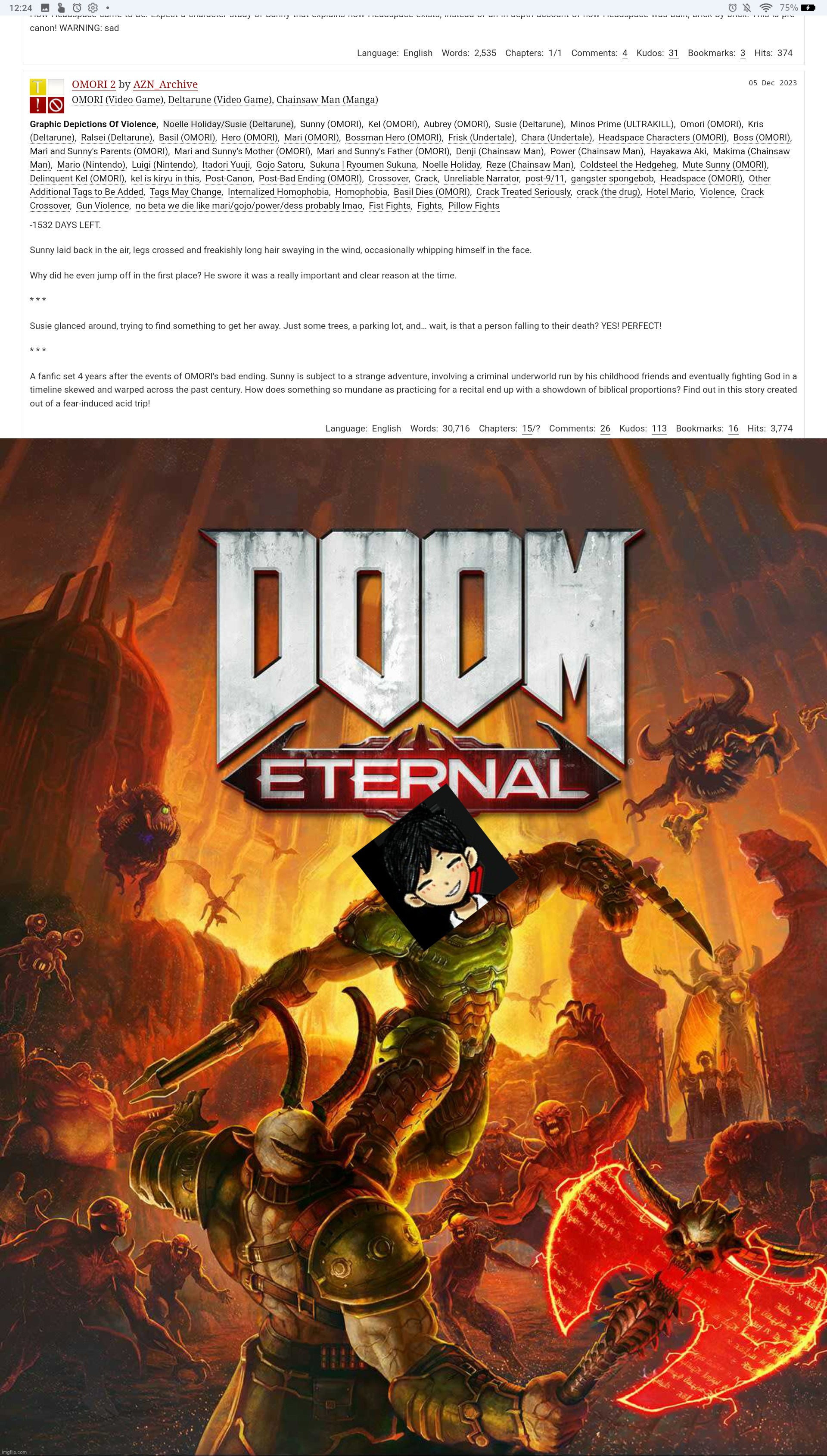 bro thinks he's the doom slayer LMAOOOO | image tagged in doom eternal | made w/ Imgflip meme maker