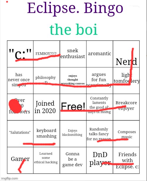 image tagged in eclipse bingo | made w/ Imgflip meme maker