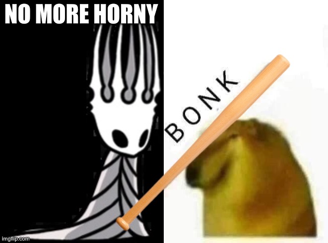 NO MORE HORNY | image tagged in pale king,doge bonk | made w/ Imgflip meme maker