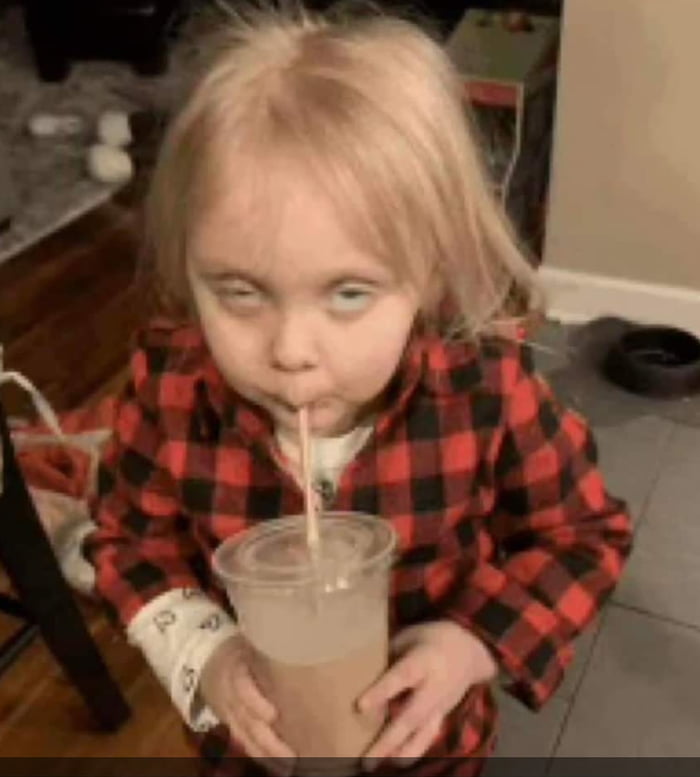 Kid drinking yummy Blank Meme Template