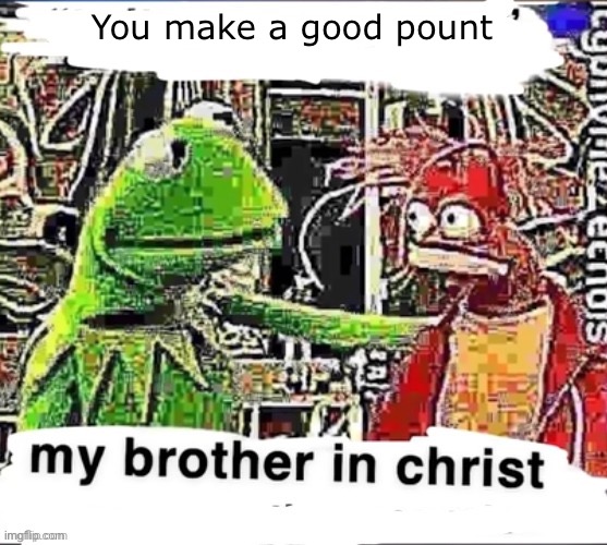 my brother in christ | You make a good point | image tagged in my brother in christ | made w/ Imgflip meme maker