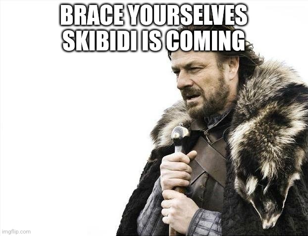 Brace Yourselves X is Coming Meme | BRACE YOURSELVES SKIBIDI IS COMING | image tagged in memes,brace yourselves x is coming | made w/ Imgflip meme maker