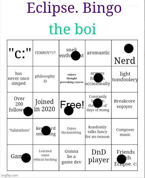 Eclipse. Bingo | image tagged in eclipse bingo | made w/ Imgflip meme maker