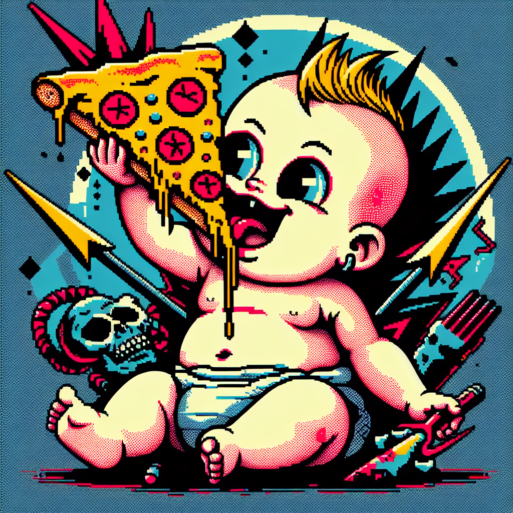 High Quality baby eating pizza Blank Meme Template