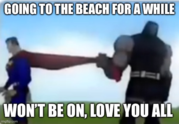 If Vik gets on, tell him I said hi | GOING TO THE BEACH FOR A WHILE; WON’T BE ON, LOVE YOU ALL | image tagged in excuse me | made w/ Imgflip meme maker