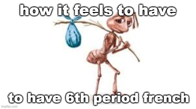 How it feels | how it feels to have; to have 6th period french | image tagged in how it feels | made w/ Imgflip meme maker