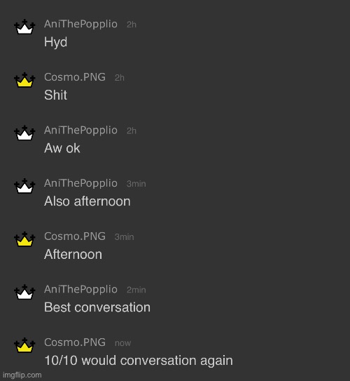 Conversation | image tagged in e | made w/ Imgflip meme maker