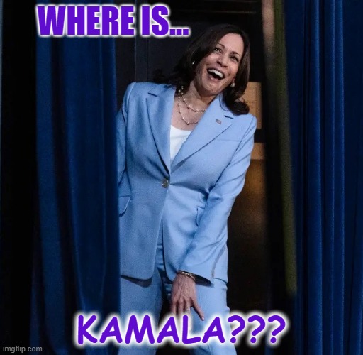 She won't take questions from the media.  Why?  WHAT IS SHE HIDING? | WHERE IS... KAMALA??? | image tagged in liberal hypocrisy,liberal media,liberal logic,hollywood liberals,stupid liberals,harris | made w/ Imgflip meme maker