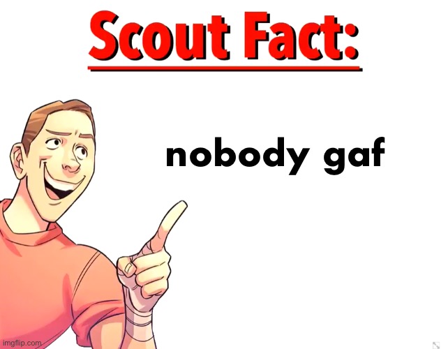 Scout Fact | nobody gaf | image tagged in scout fact | made w/ Imgflip meme maker