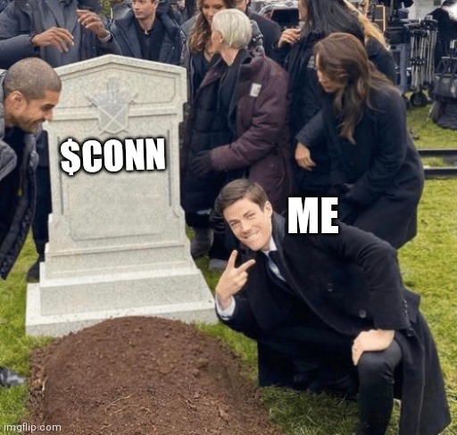 Grant Gustin over grave | $CONN; ME | image tagged in grant gustin over grave | made w/ Imgflip meme maker