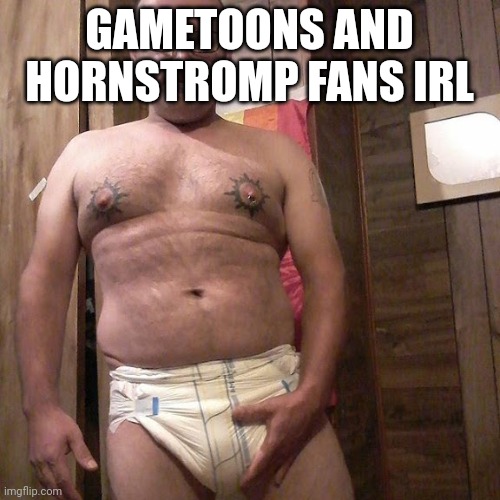 Man child with no life | GAMETOONS AND HORNSTROMP FANS IRL | image tagged in man child with no life | made w/ Imgflip meme maker