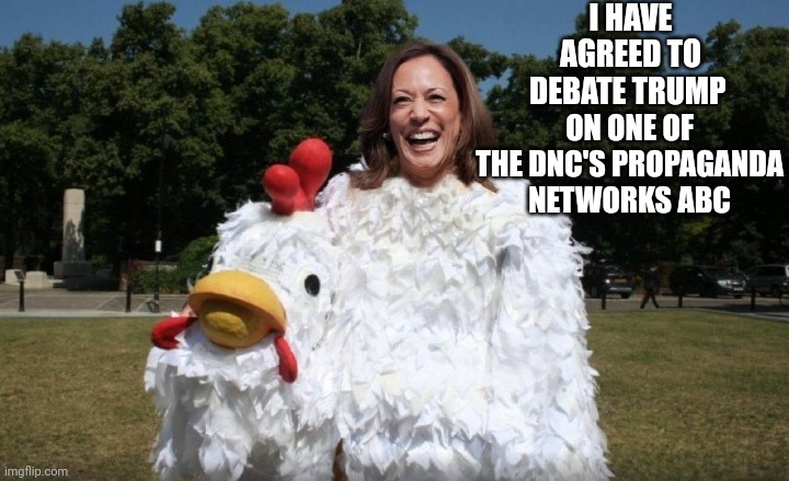 I HAVE AGREED TO DEBATE TRUMP; ON ONE OF THE DNC'S PROPAGANDA NETWORKS ABC | made w/ Imgflip meme maker