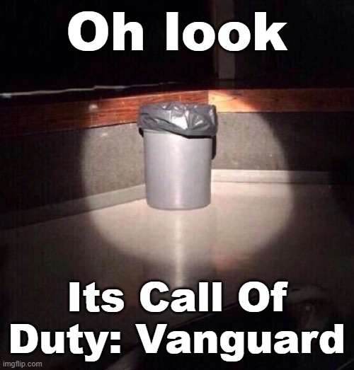Trash Can Spotlight | Oh look; Its Call Of Duty: Vanguard | image tagged in trash can spotlight | made w/ Imgflip meme maker
