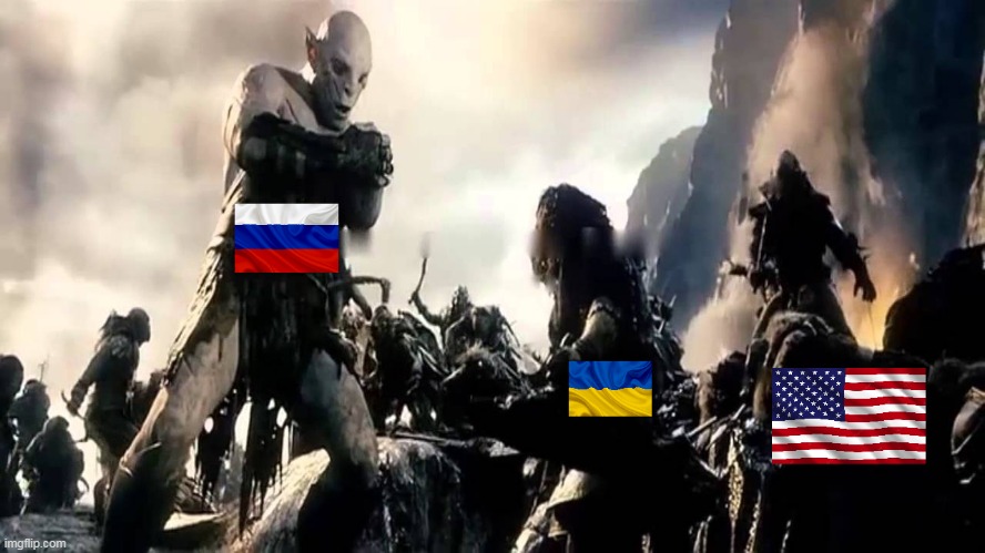 Russian orc loses arm | image tagged in russian orc loses arm,russo-ukrainian war,ukraine,russia,united states | made w/ Imgflip meme maker