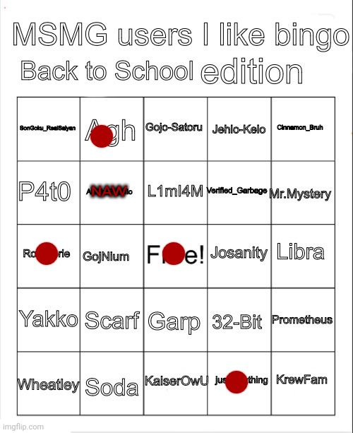 3 | NAW | image tagged in msmg users i like bingo back to school | made w/ Imgflip meme maker