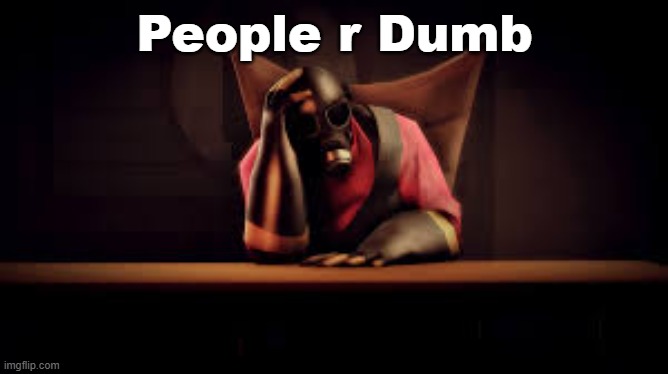 pyro sad | People r Dumb | image tagged in pyro sad | made w/ Imgflip meme maker