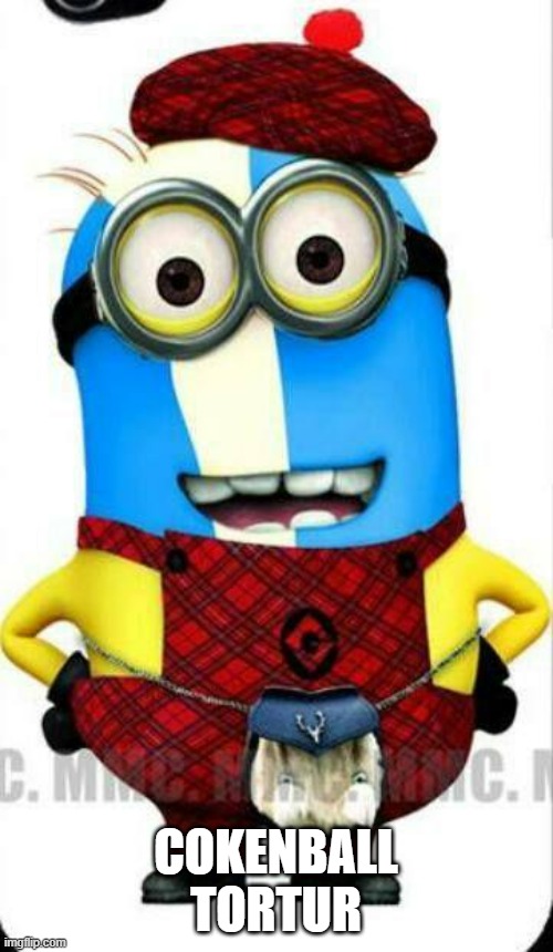 scottish minion | COKENBALL TORTUR | image tagged in scottish minion | made w/ Imgflip meme maker